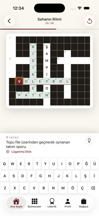 Çengel bulmaca çözme ekranı